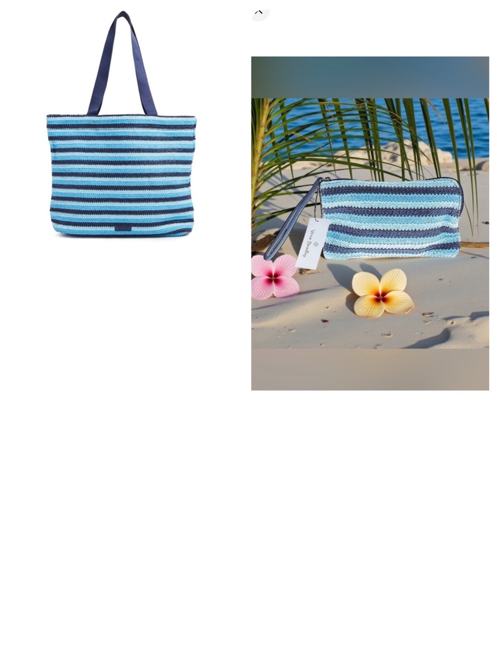 Vera Bradley Wave Stripe Vera Tote & RFID All-Day Simple Wristlet BNWT